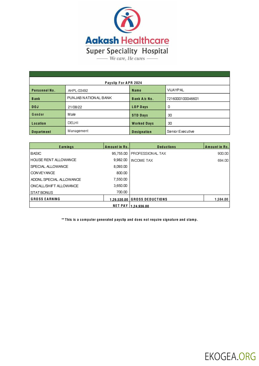 Modèle de fiche de paie Aakash Healthcare aux formats Word et PDF.pdf, 1